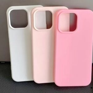 iPhone Phone Cases Set of 3 Minimalist Pink White Pink Barbie Shockproof TPU